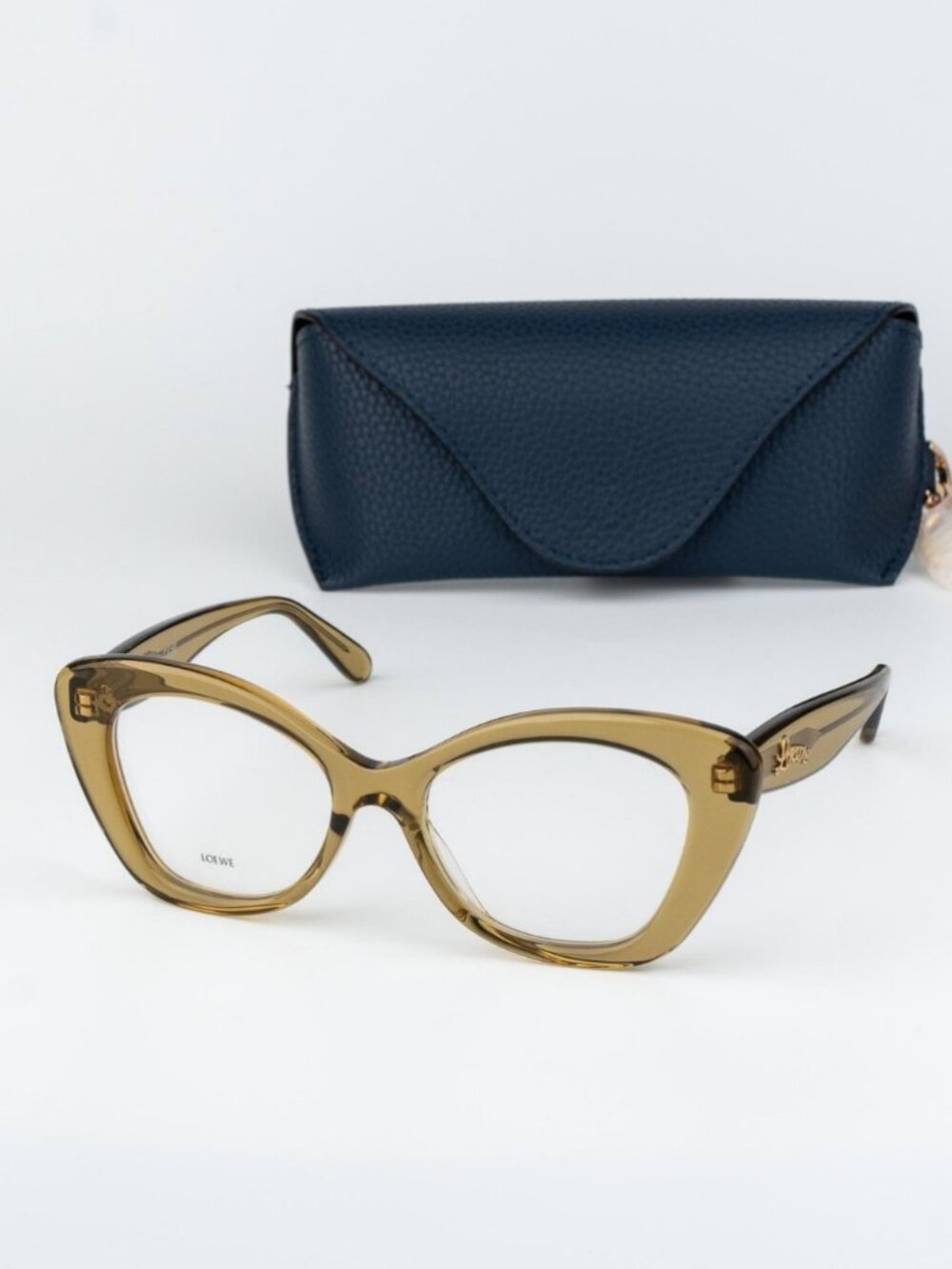 Loewe CURVY Women Eyeglasses Green Cat Eye LW50067I 096 NEW AUTHENTIC